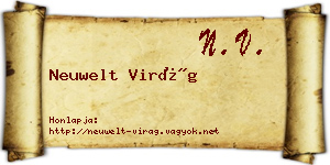 Neuwelt Virág névjegykártya